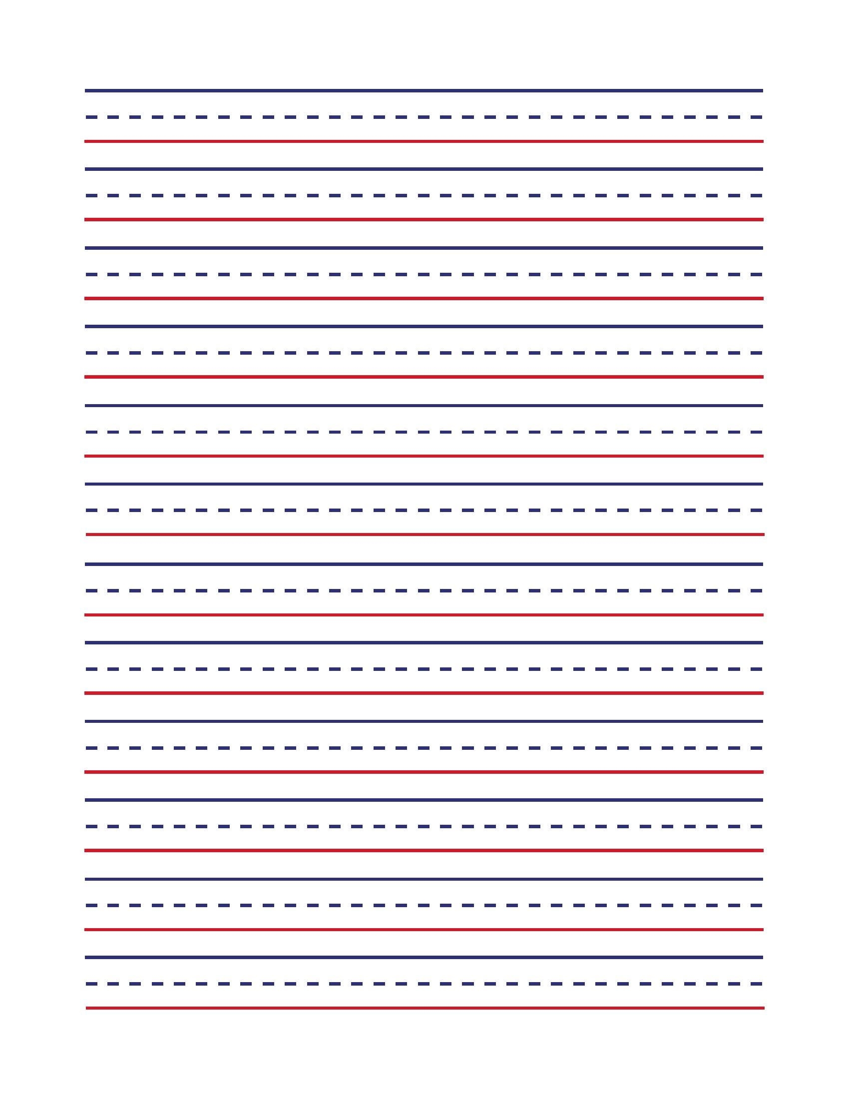 primary lined writing paper printable