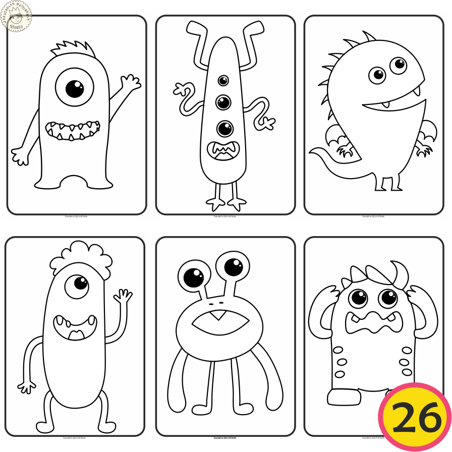 printable monster coloring pages