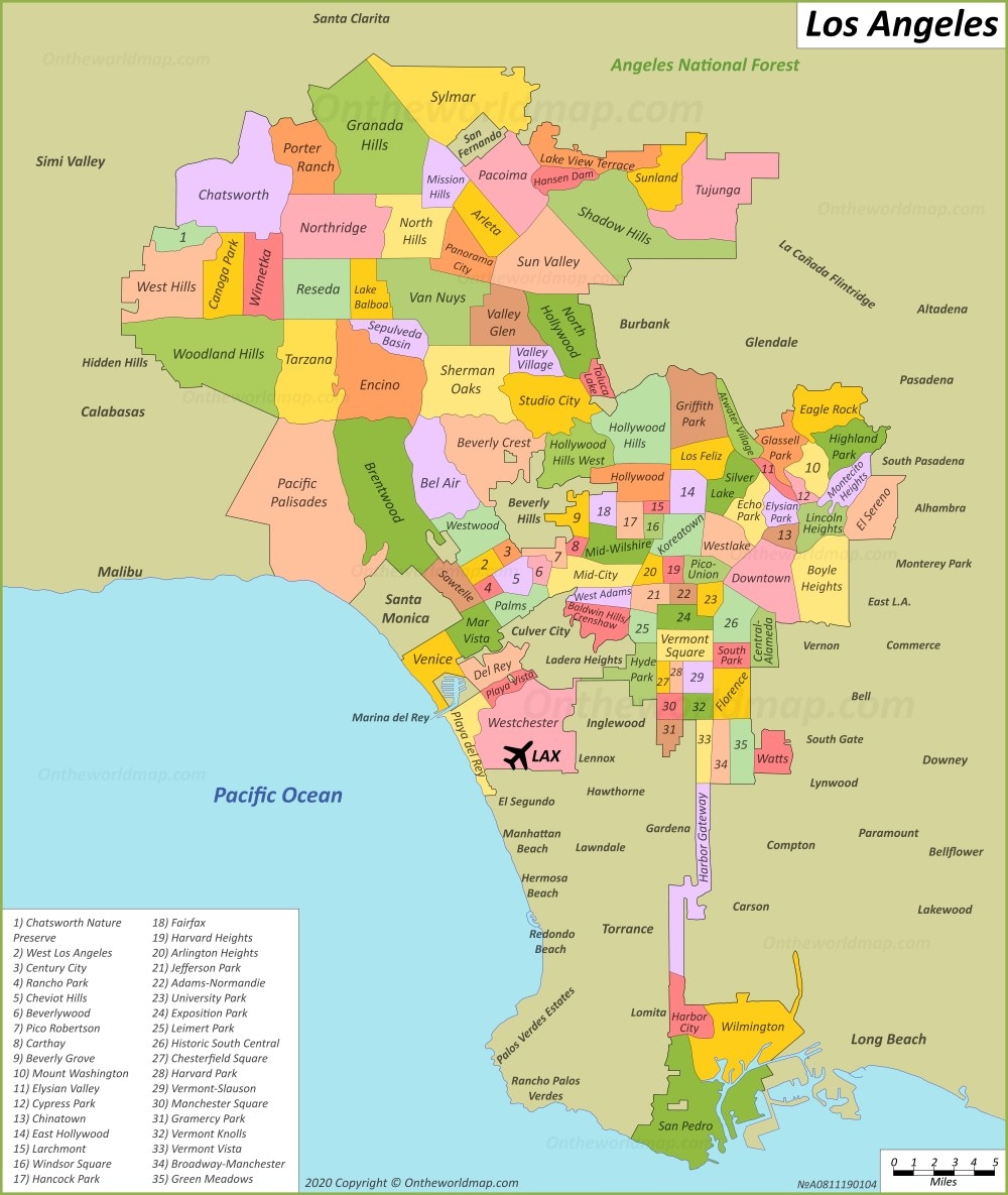 Los Angeles Map California U S Discover L A City Of Los Angeles With Detailed Maps