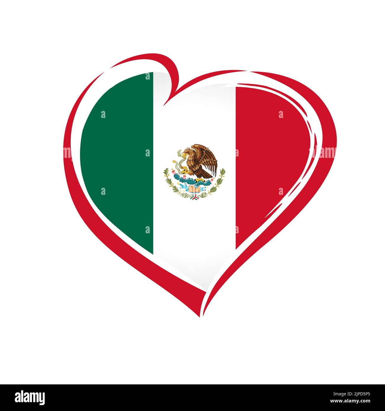 Love Mexico Emblem Colored Independence Day Of United Mexican States Vector Background With Red Heart In National Mexican Flag Colors Stock Vector Image U0026 Art Alamy