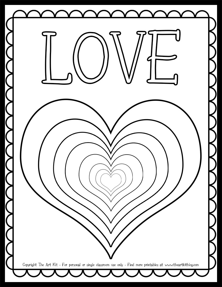 heart coloring sheets printable