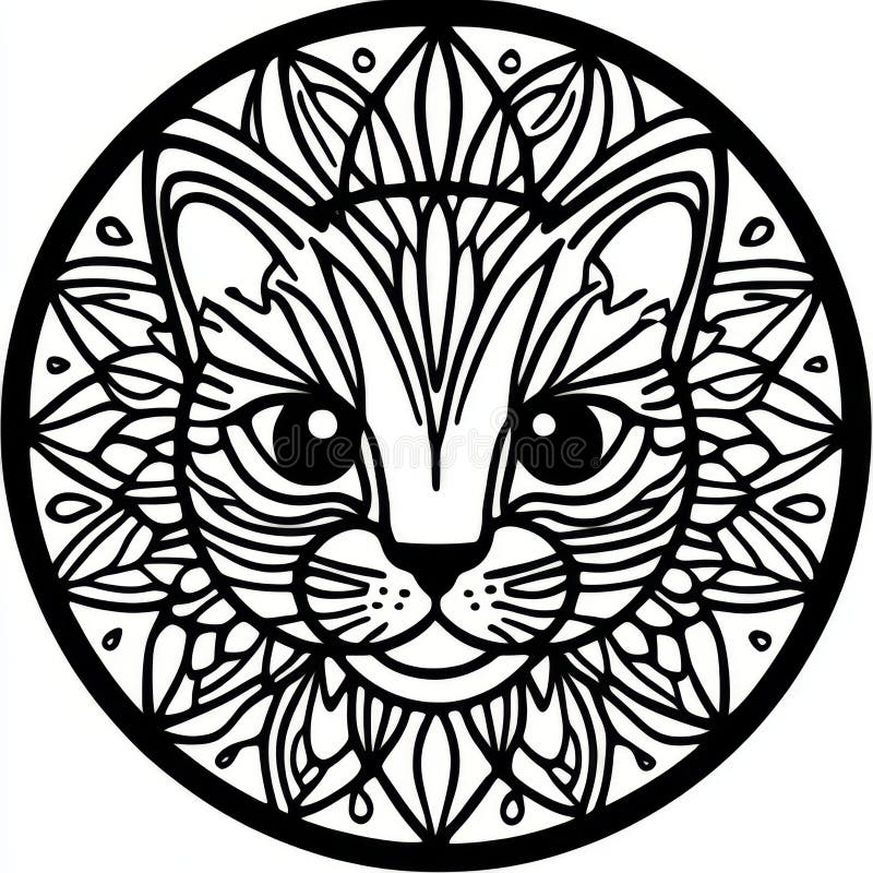 cat mandala coloring pages
