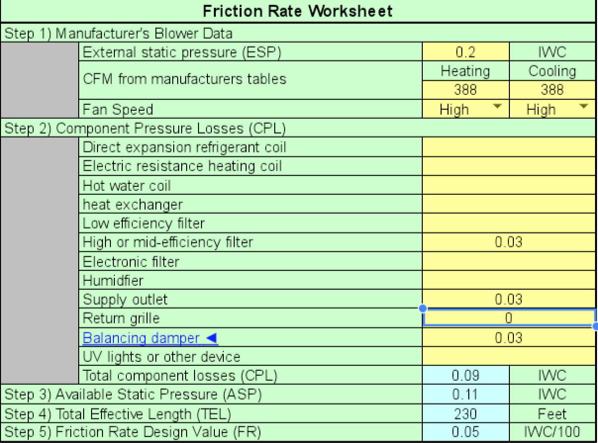 hvac load calculation worksheet