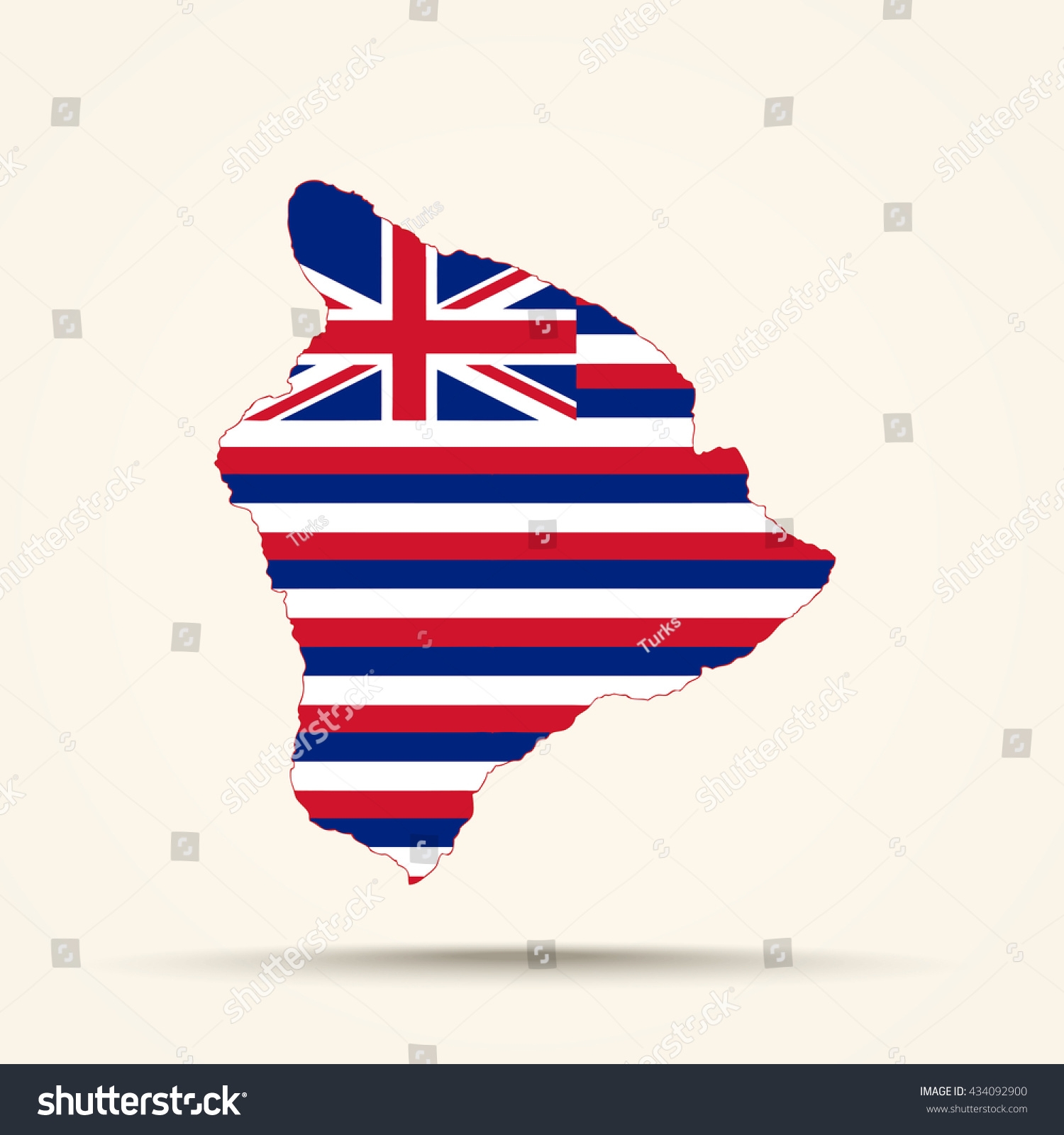 Map Hawaii Island Hawaii Flag Colors Stock Vector Royalty Free 434092900 Shutterstock