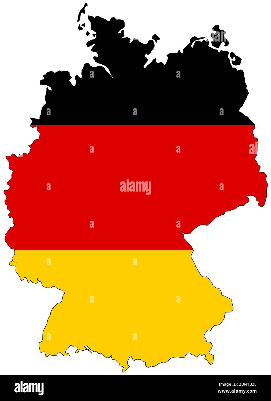 Map Of Germany With Official Flag Colors Stock Photo Alamy