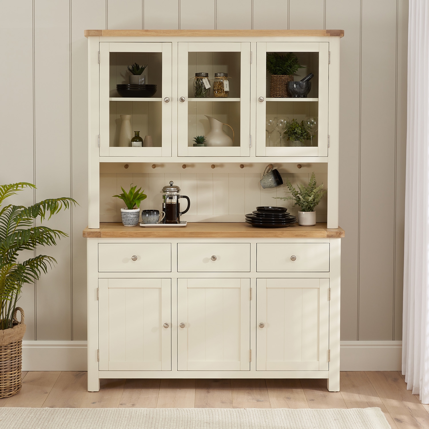 Marbury Cream Painted Large Glazed Dresser Sideboard The Furniture Market