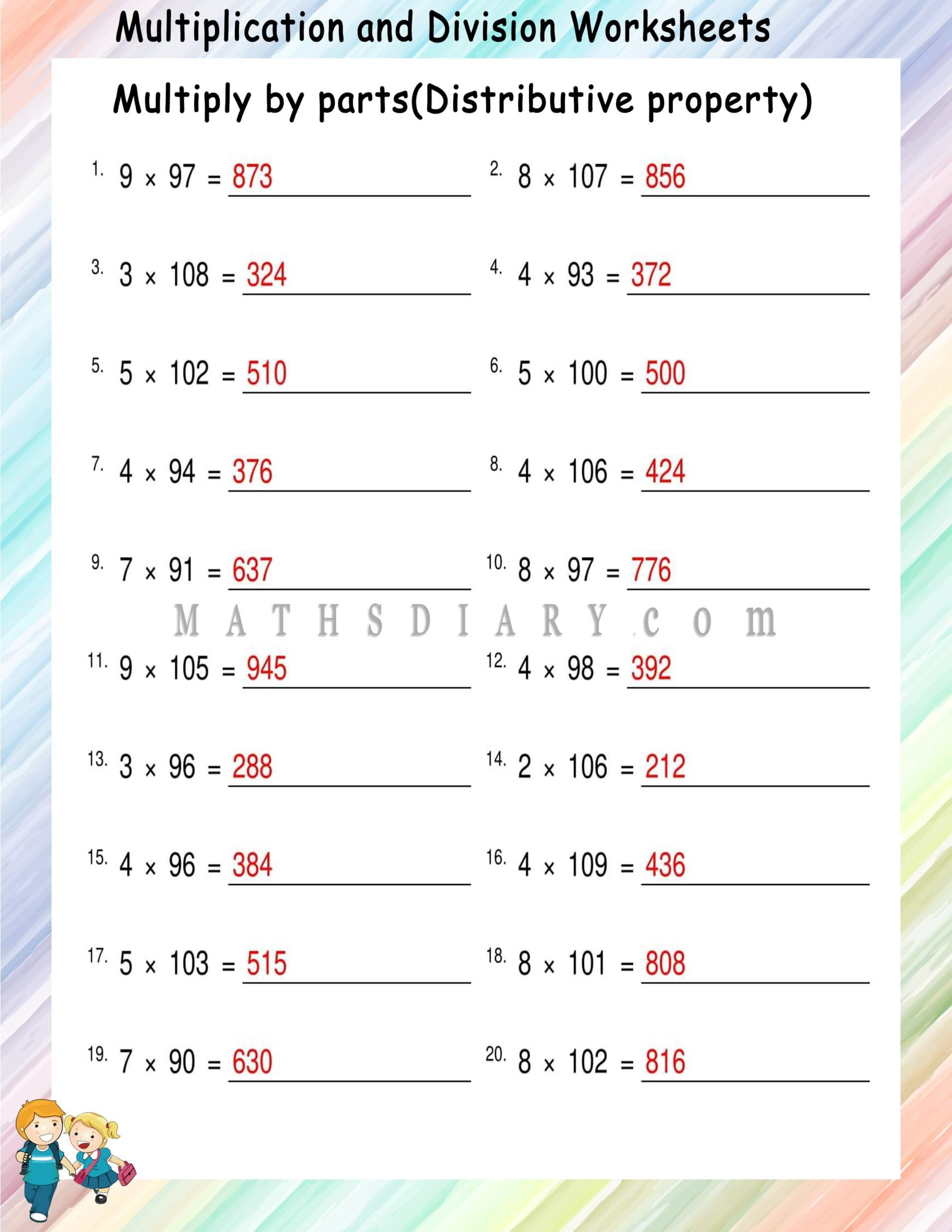 Mastering Distributive Properties Of Multiplication Worksheets 