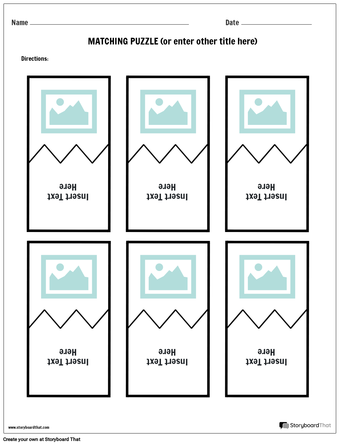 Matching Puzzle Template Storyboard By Templates
