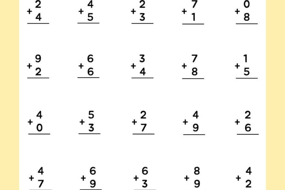 Math Drill Addition Worksheet 1 Etsy
