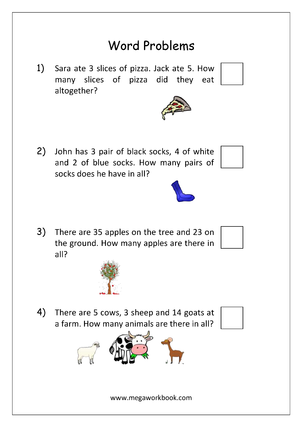 Math Word Problems For Kids Worksheets Library