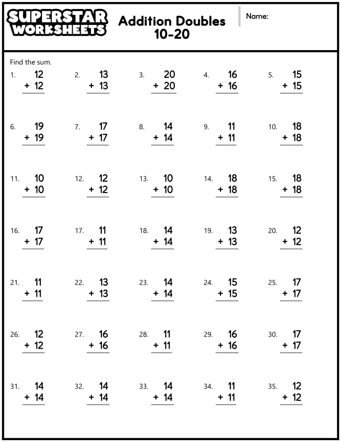 math worksheet for