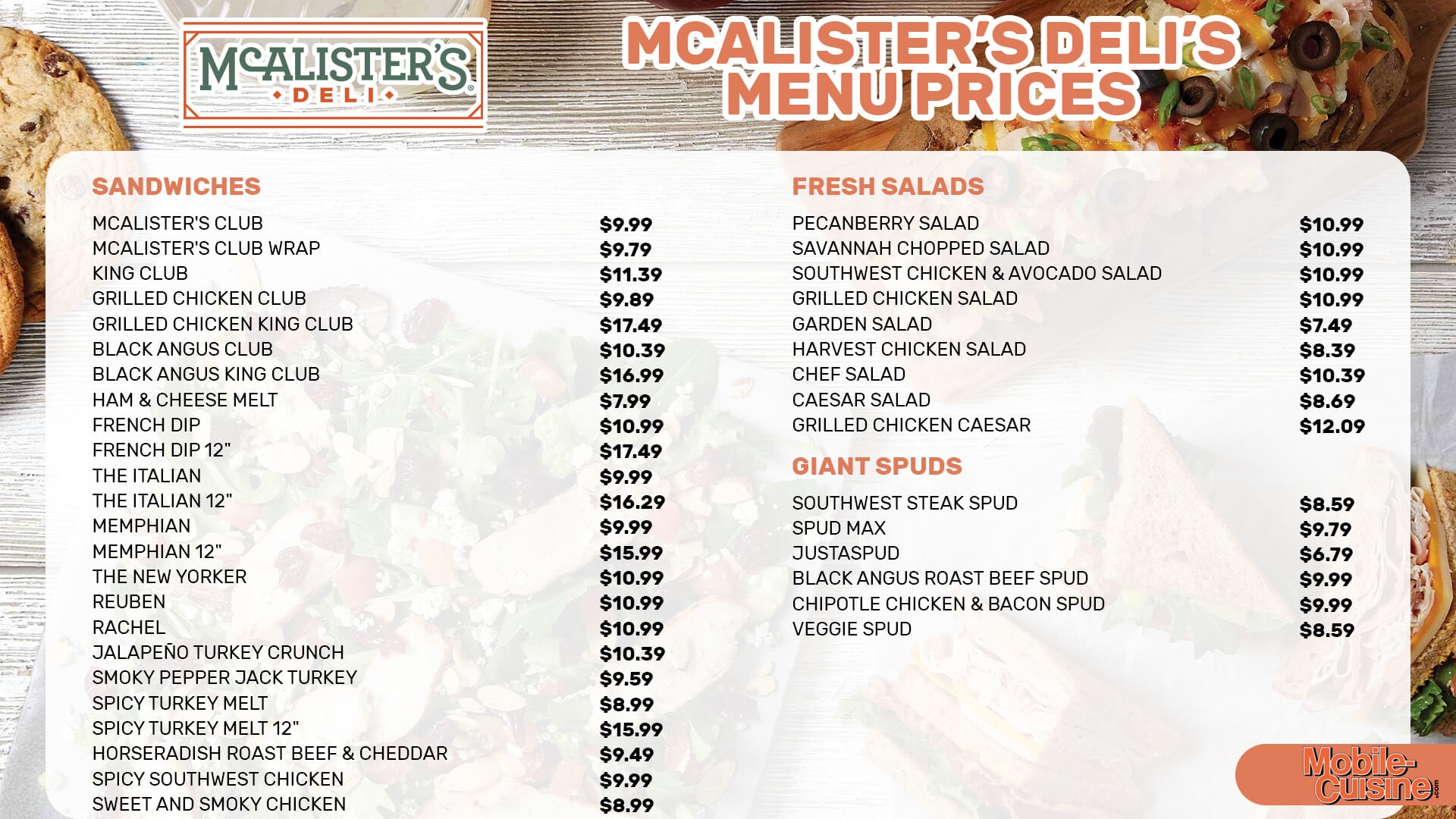 McAlister s Deli Menu Prices Free Tea Offer 2024 