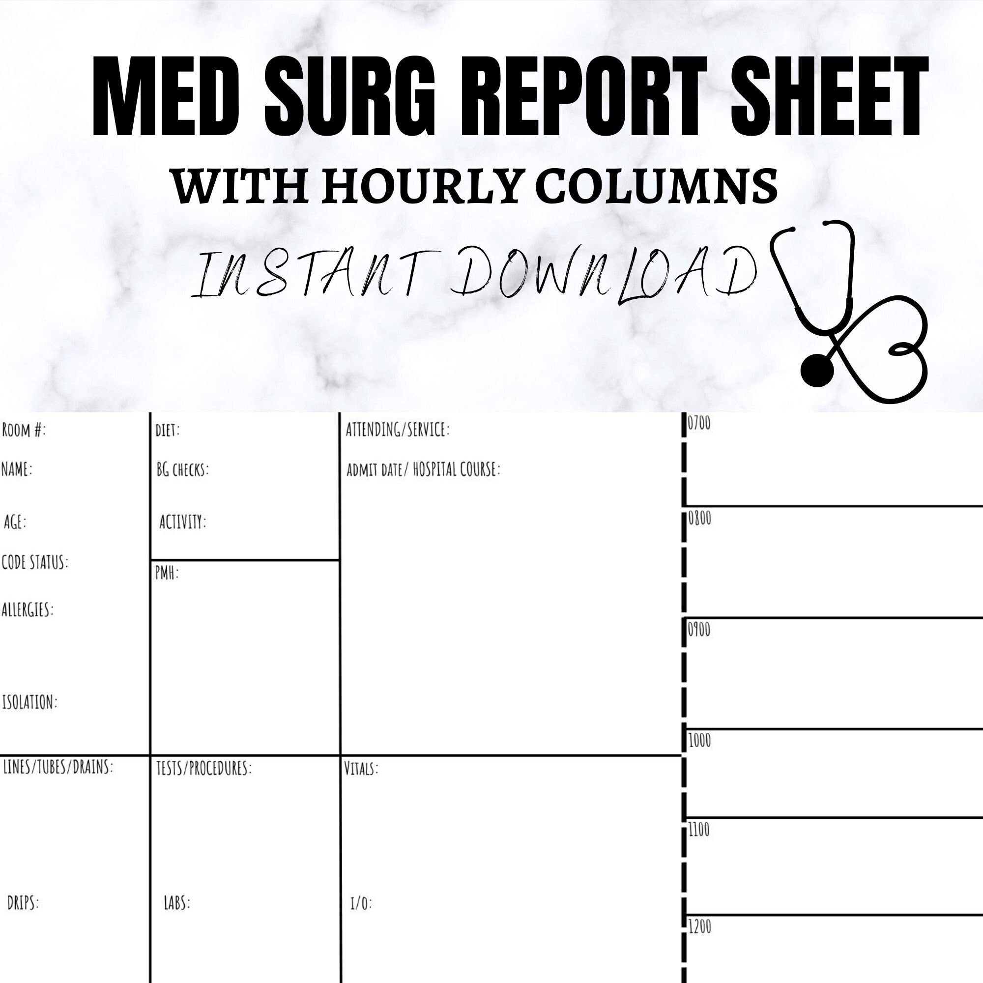 printable nursing handoff report template