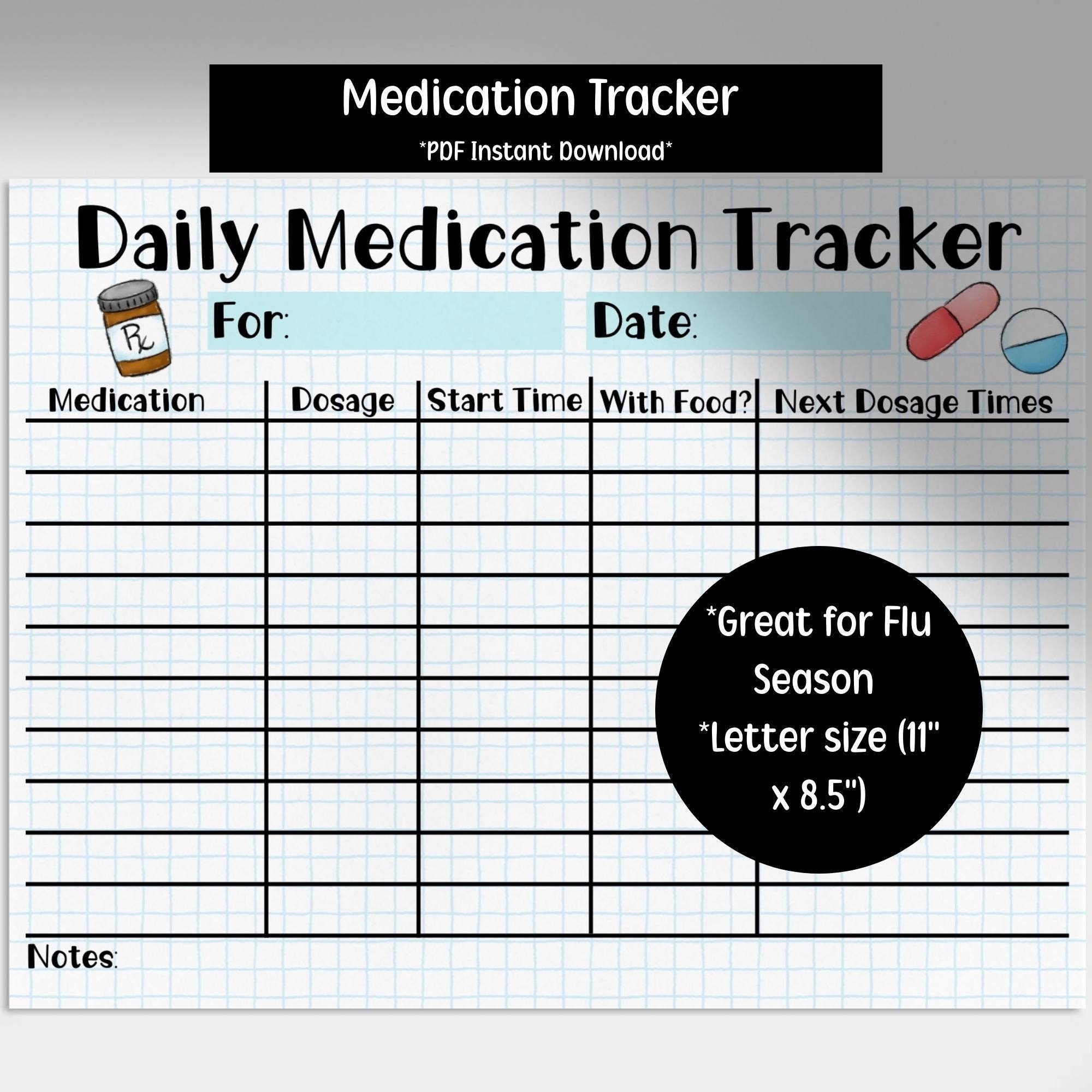 Medication Tracker Medicine Chart Kids Medicine Chart Medicine 