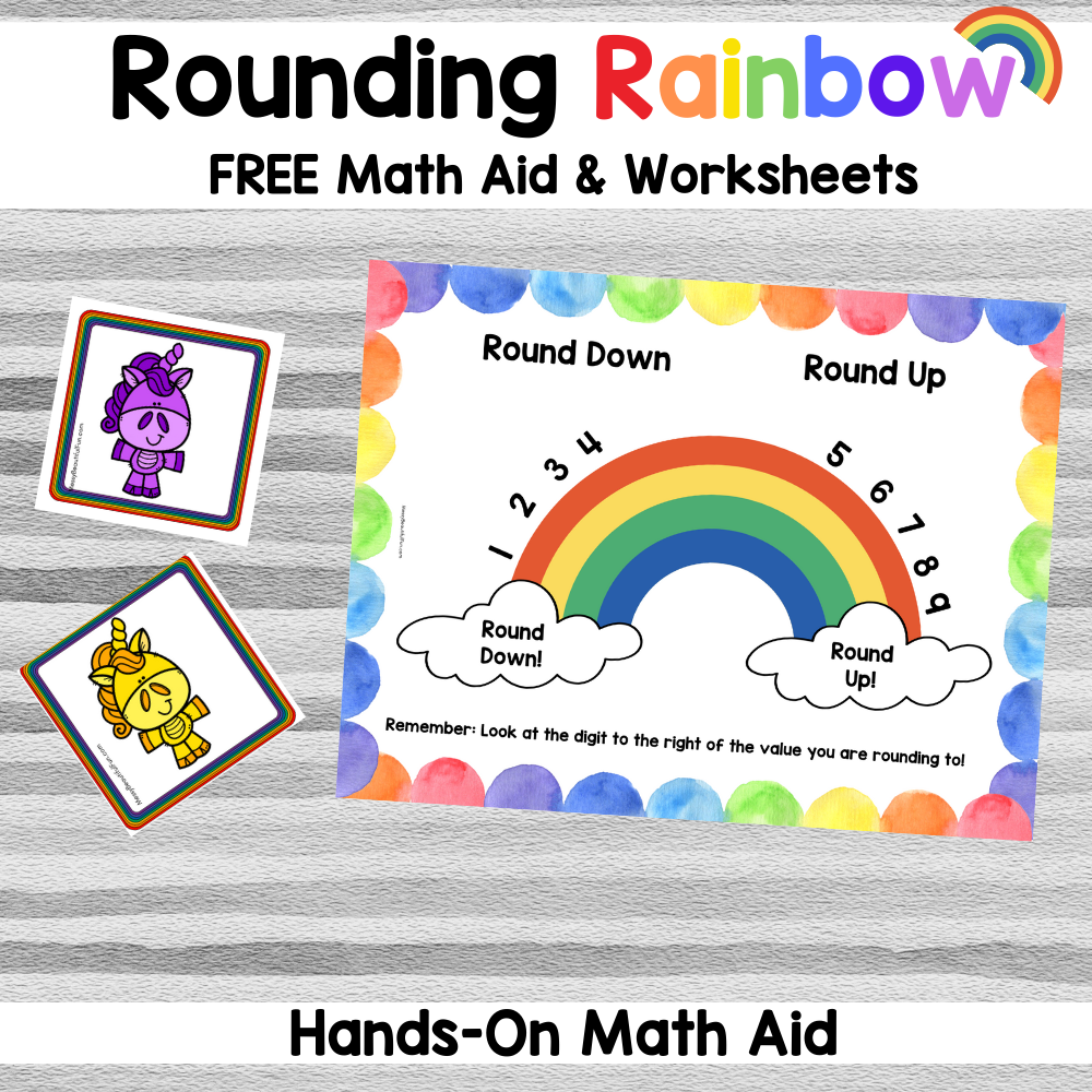Messy Beautiful Fun Free Math Printables Rounding Rainbow