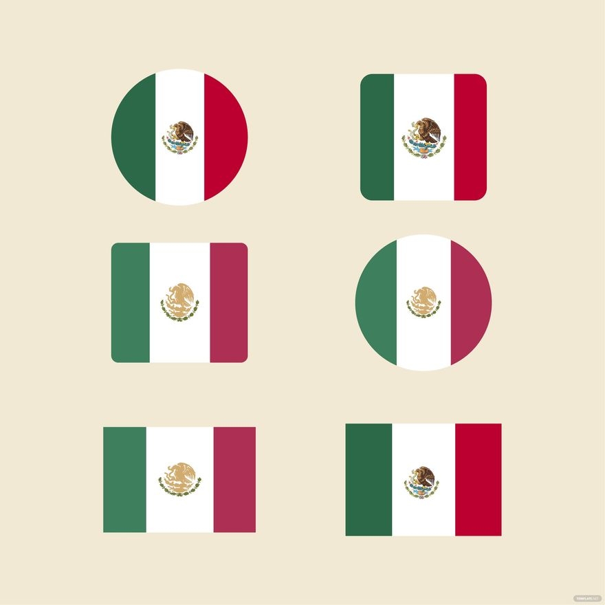 Mexico Flag Icon Vector In Illustrator SVG JPG EPS PNG 