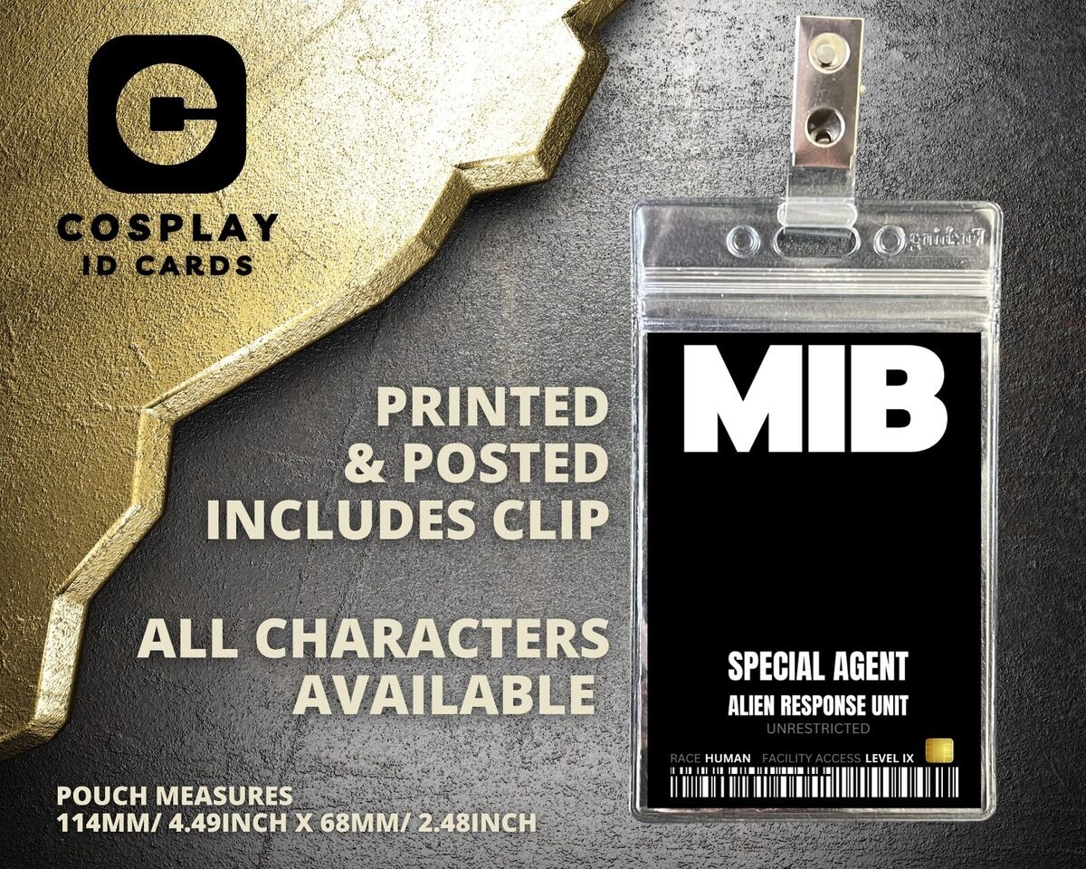 MIB Men In Black ID Badge Choose Character Costume Cosplay 