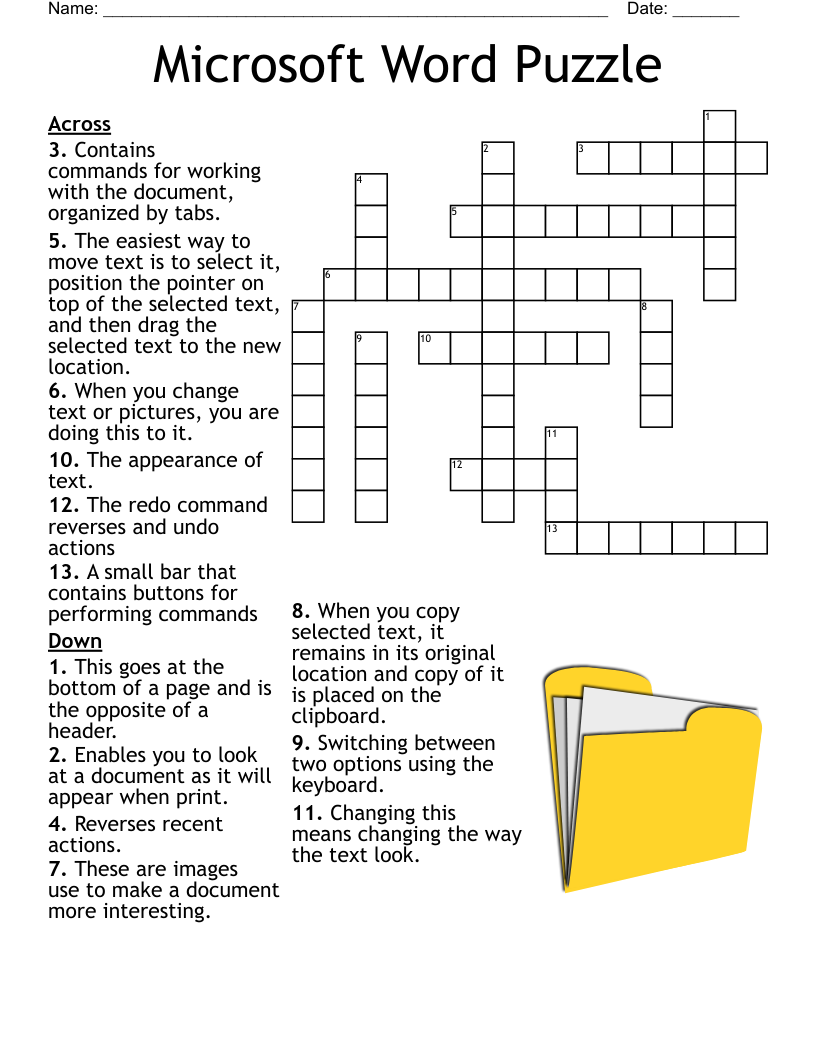 download crossword puzzle template microsoft word
