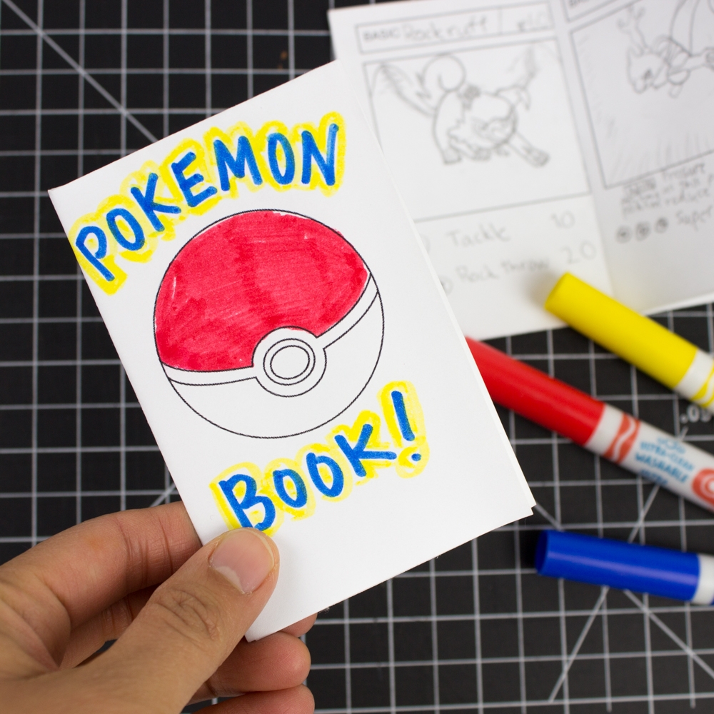 Mini Printable Pokemon Booklets from 1 Sheet Of Paper Pink 