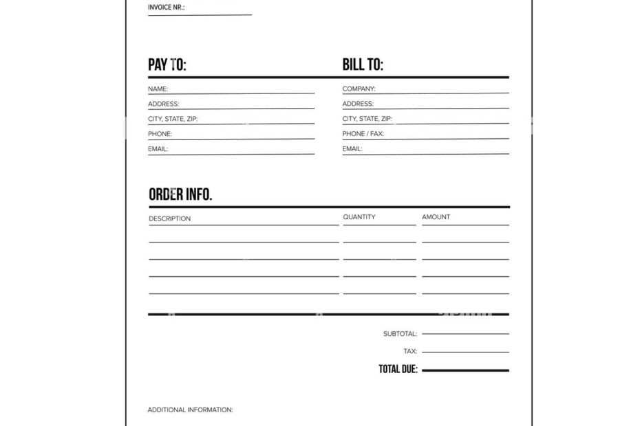 Minimalist Business Invoice Black And White Stock Photos U0026 Images Alamy