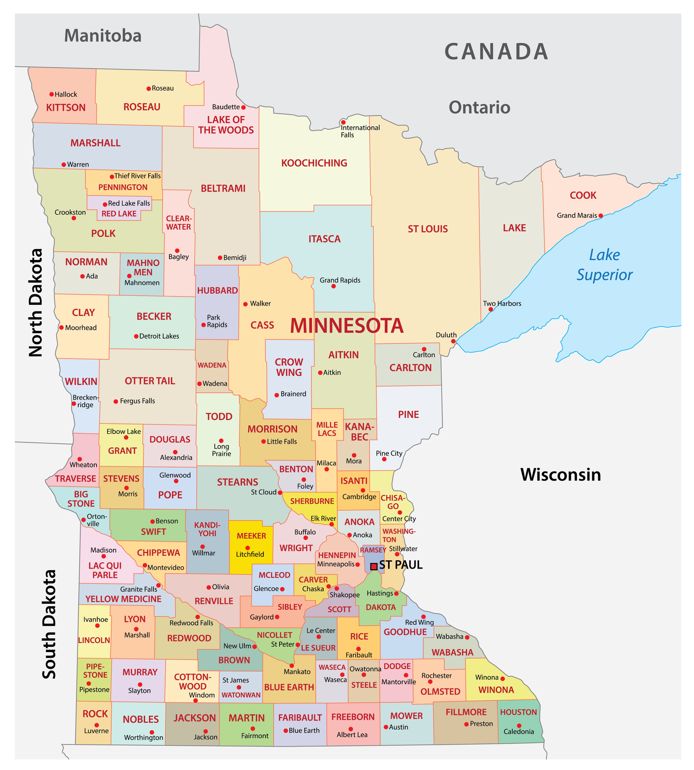 printable minnesota map