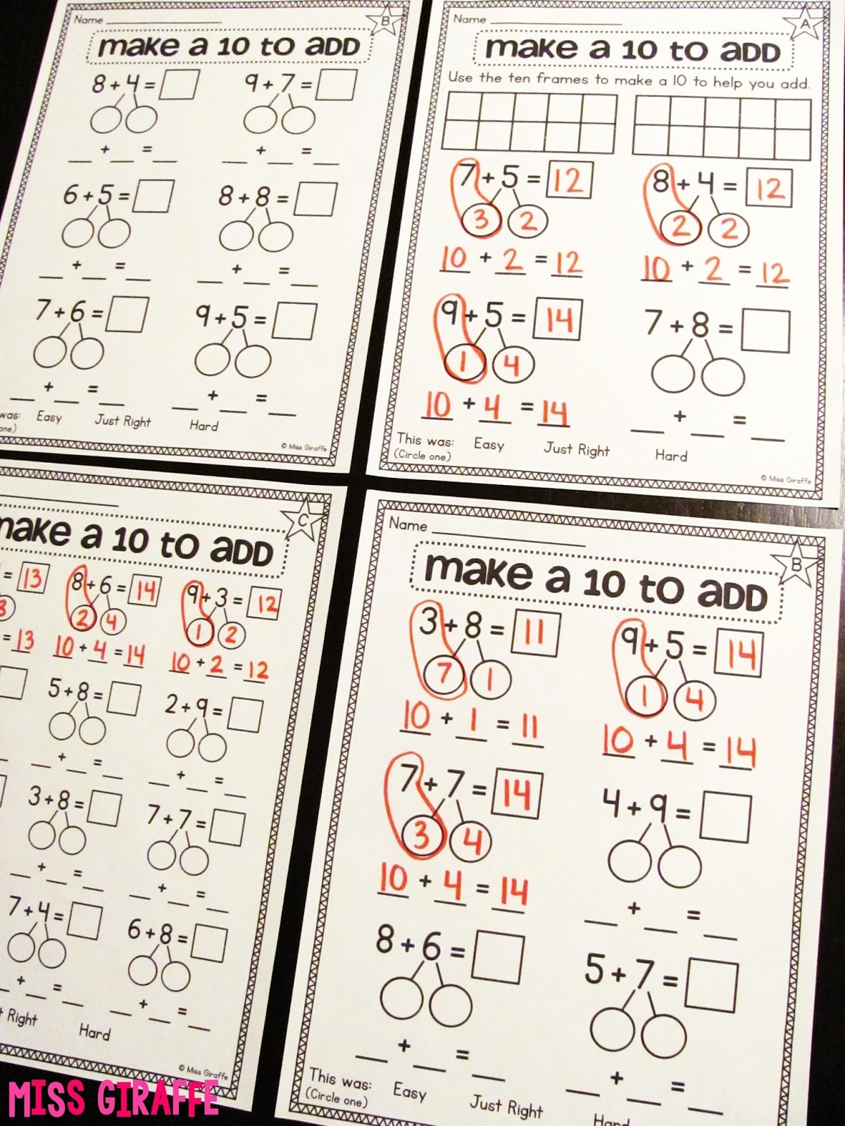 make 10 math worksheets