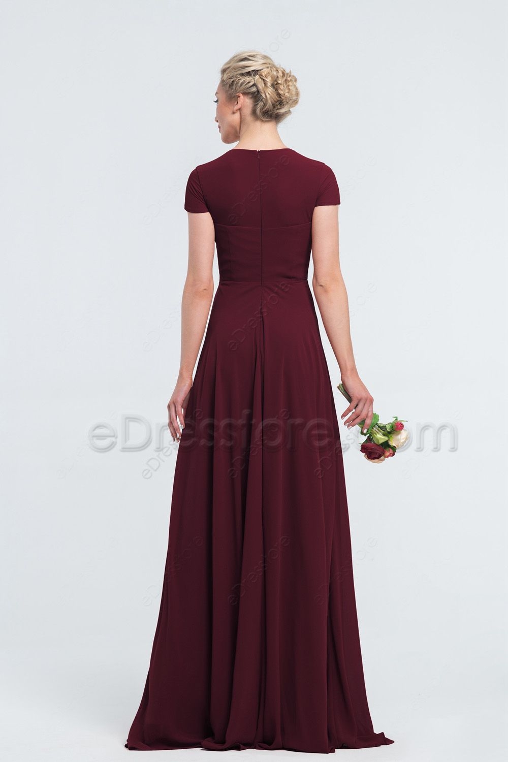 burgundy colored dresses