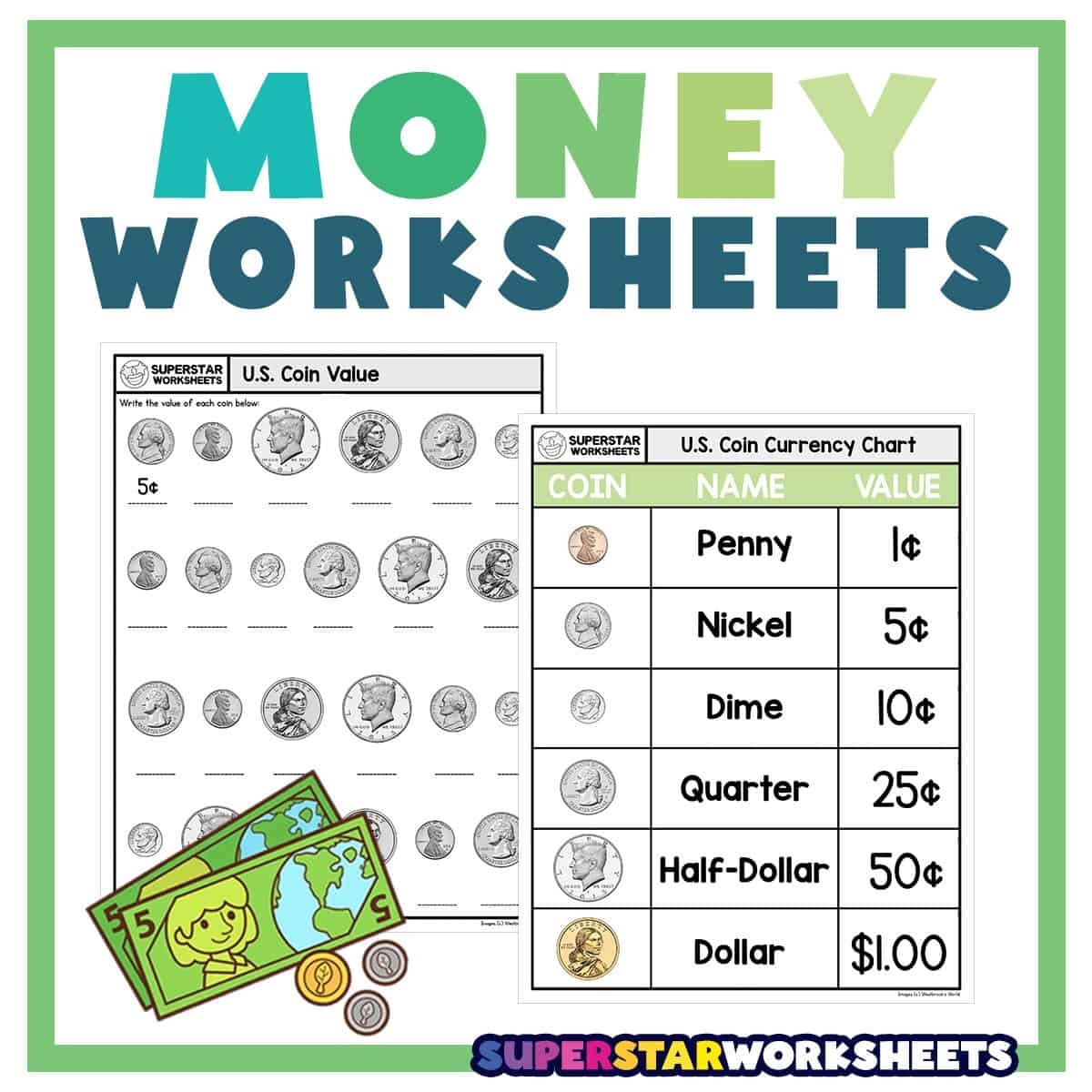 money math worksheets printable