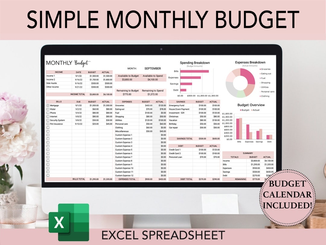 personal budget worksheet excel