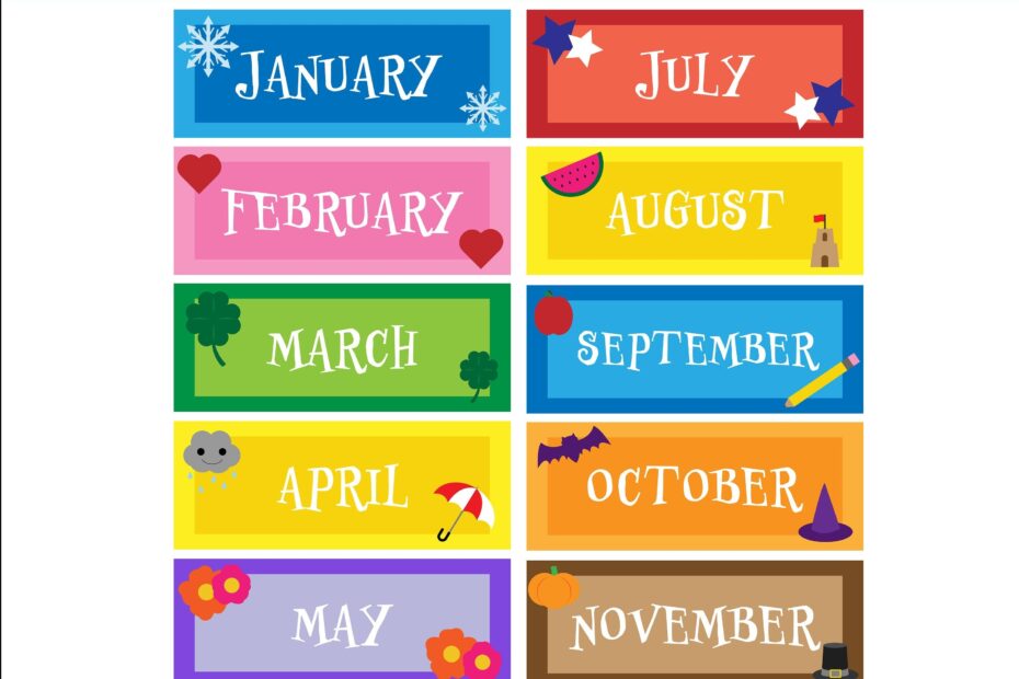 Months Of The Year Printable 12 Images Printables For Classroom Calendar Classroom Powerpoint Teacher Resource