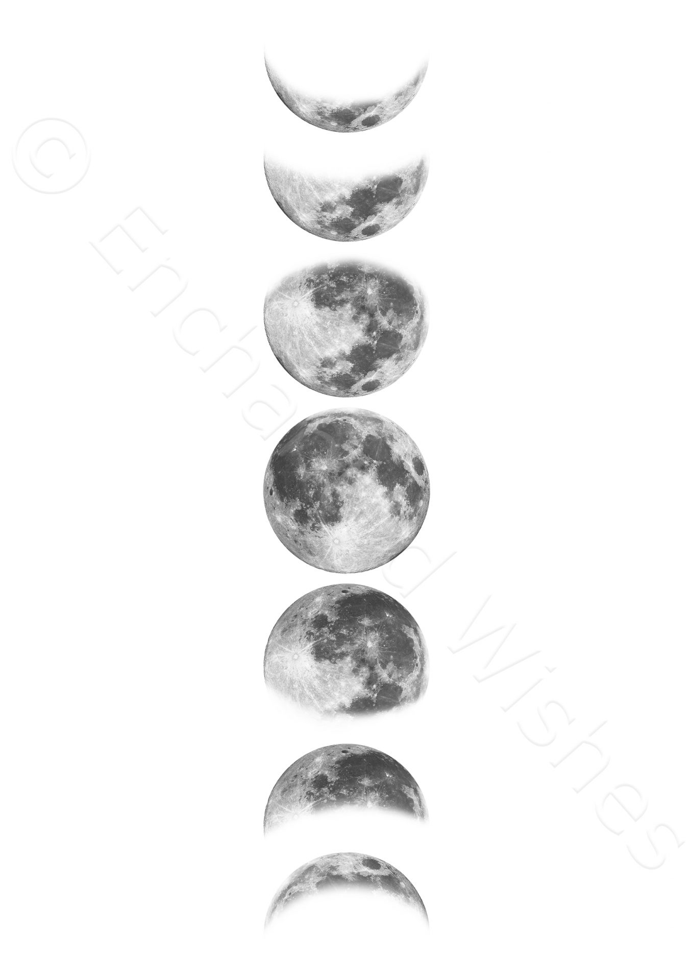 Moon Phases Black U0026 White Print Wall Art Printable Prints