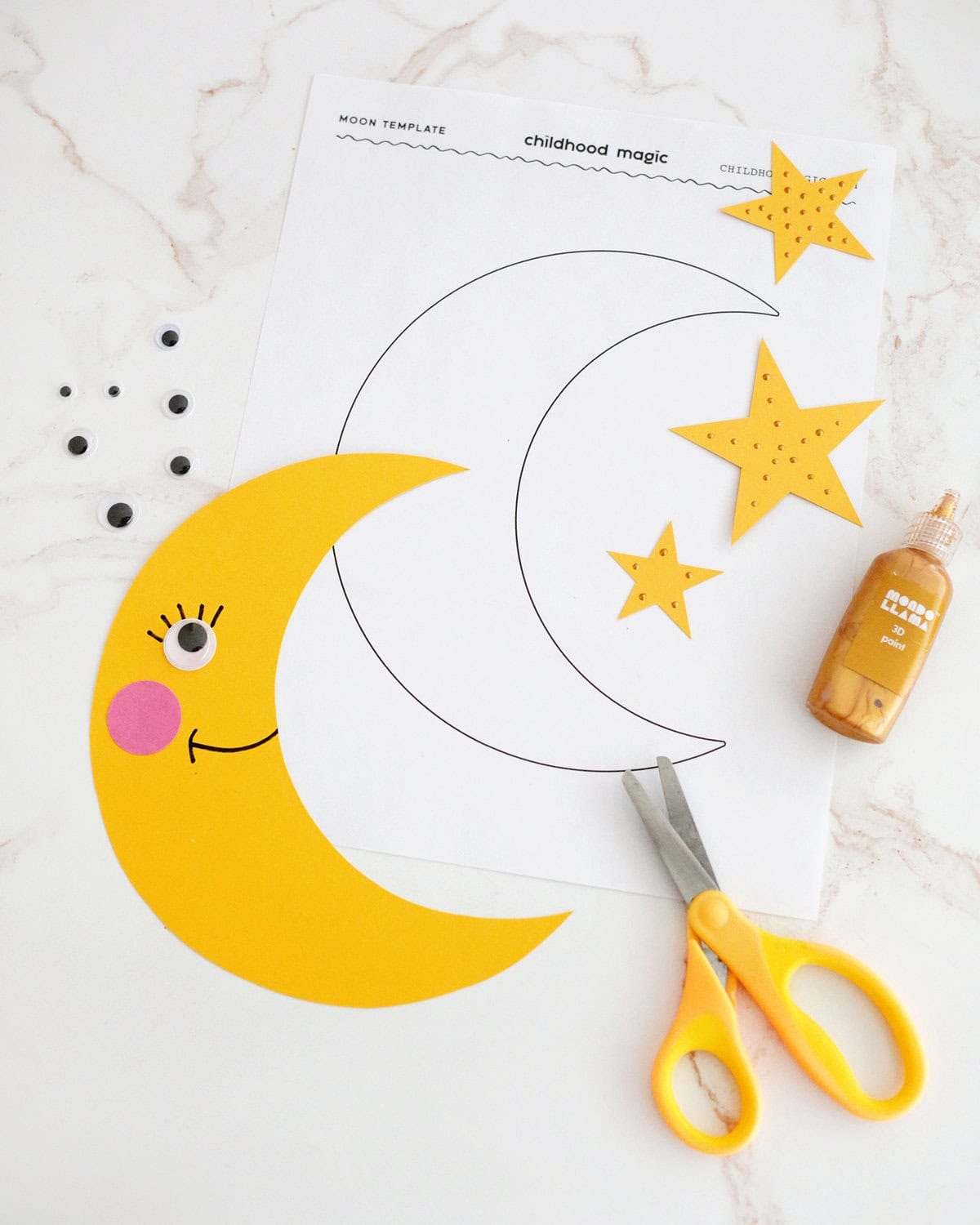 Moon Template Free Printable Coloring Page Childhood Magic