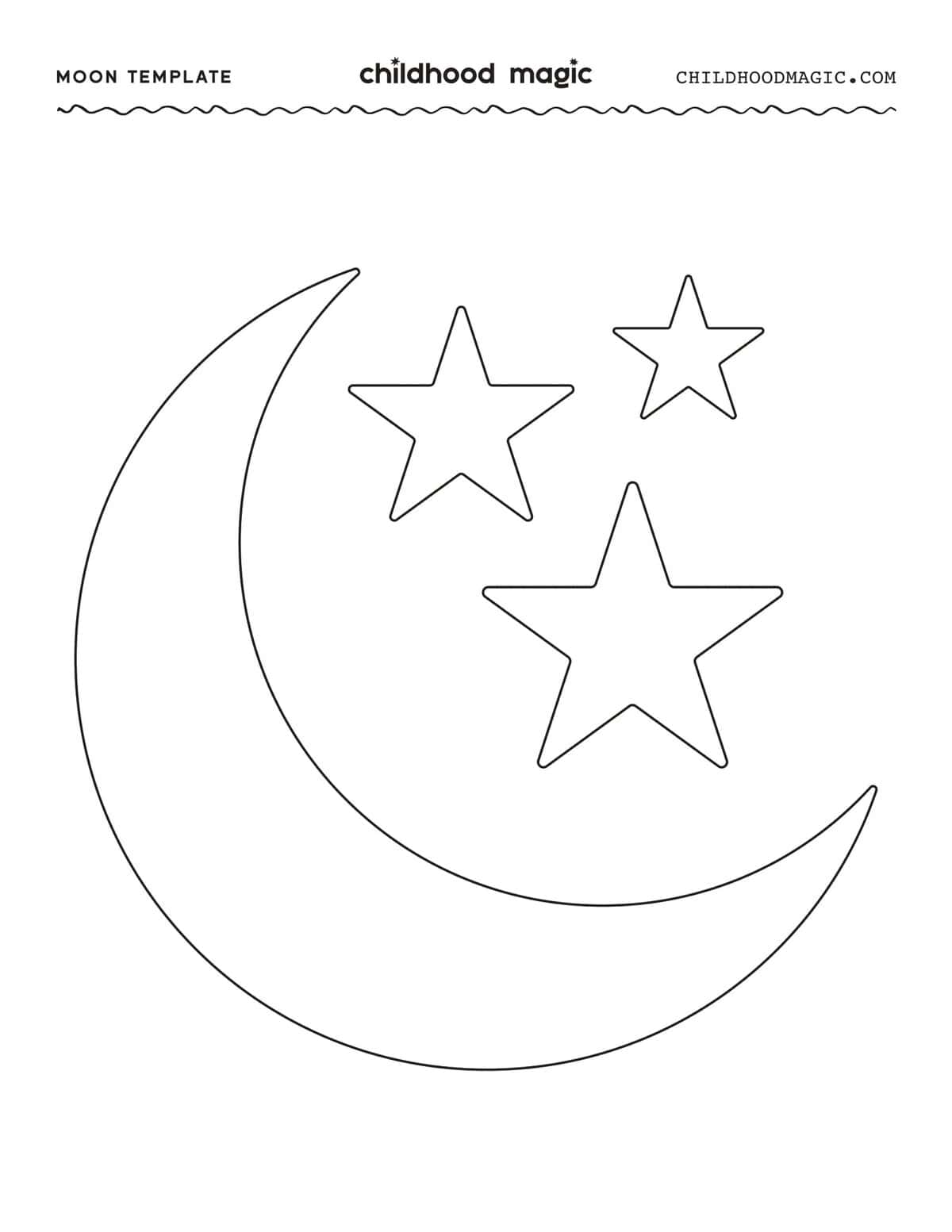 Moon Template Free Printable Coloring Page Childhood Magic