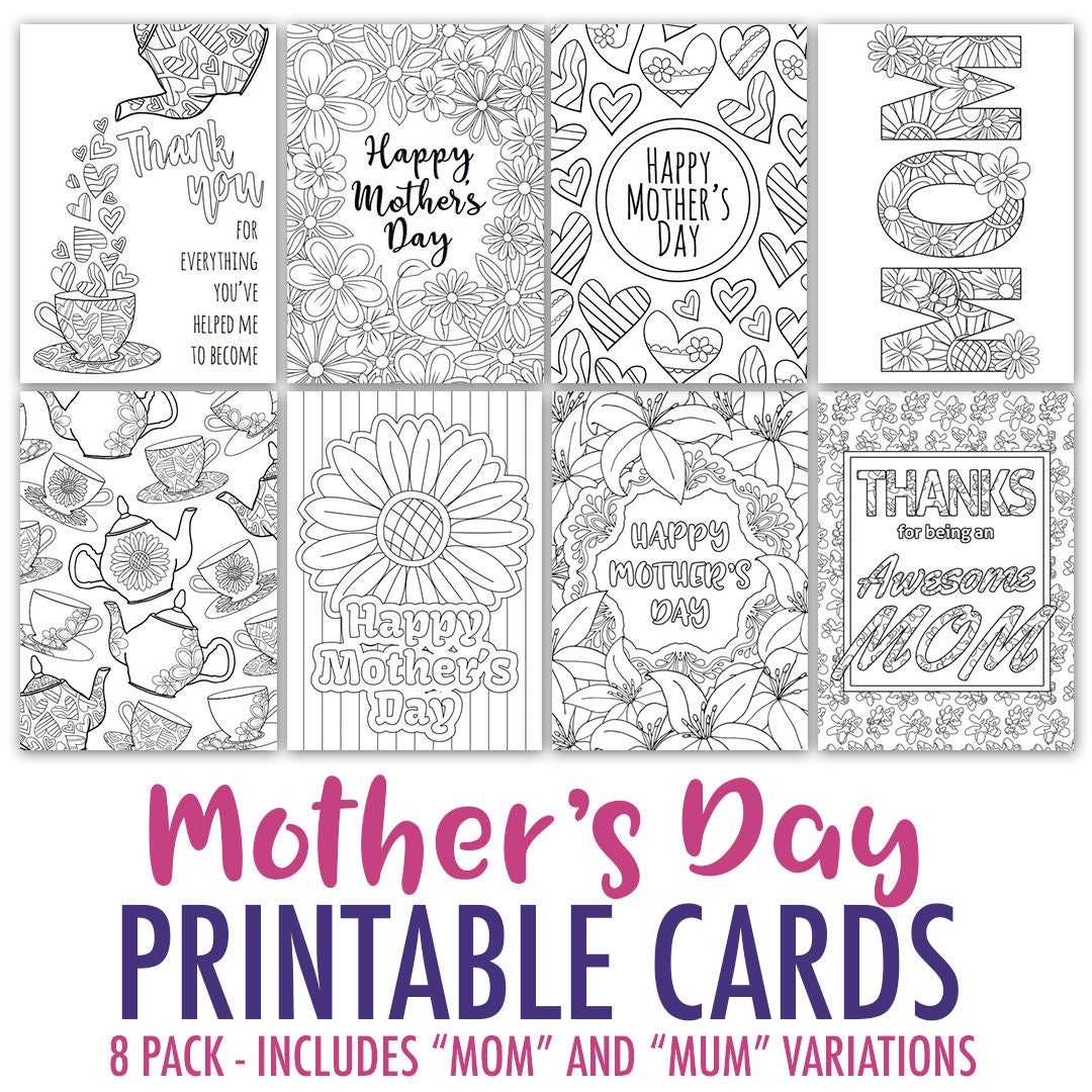 printable mothers day cards to color pdf