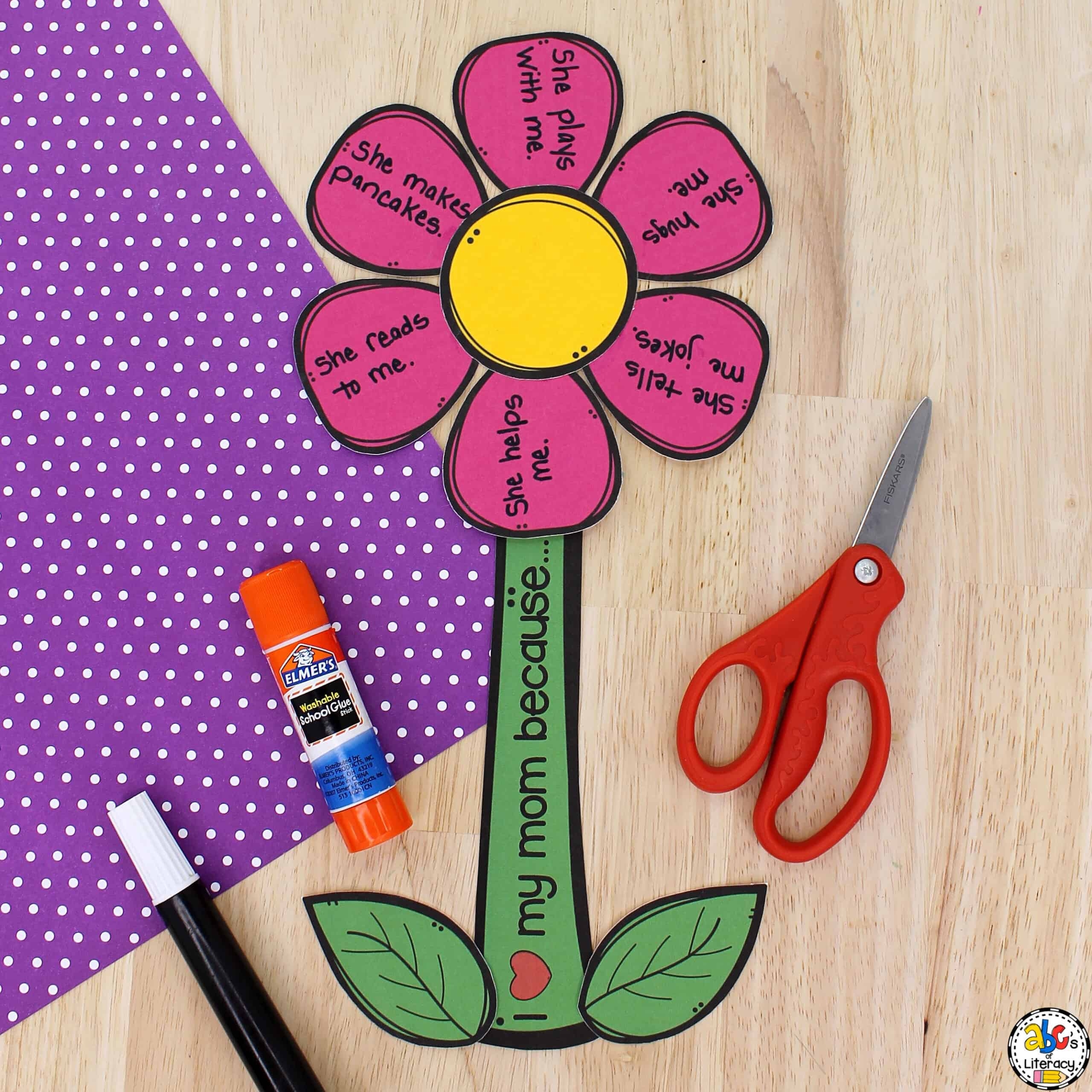 free printable flower stem template