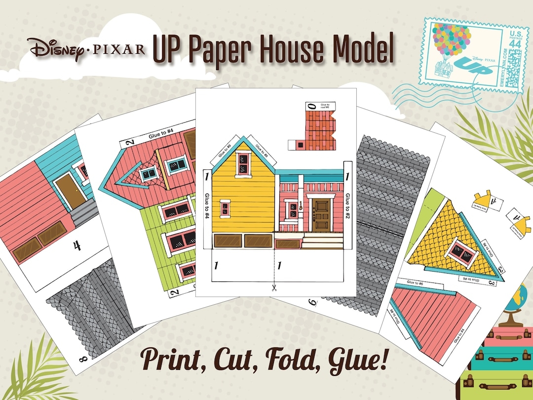 Movie UP Printable Balloon House DIY Craft With Youtube Tutorial Video Print From Home Digital Download Etsy Canada