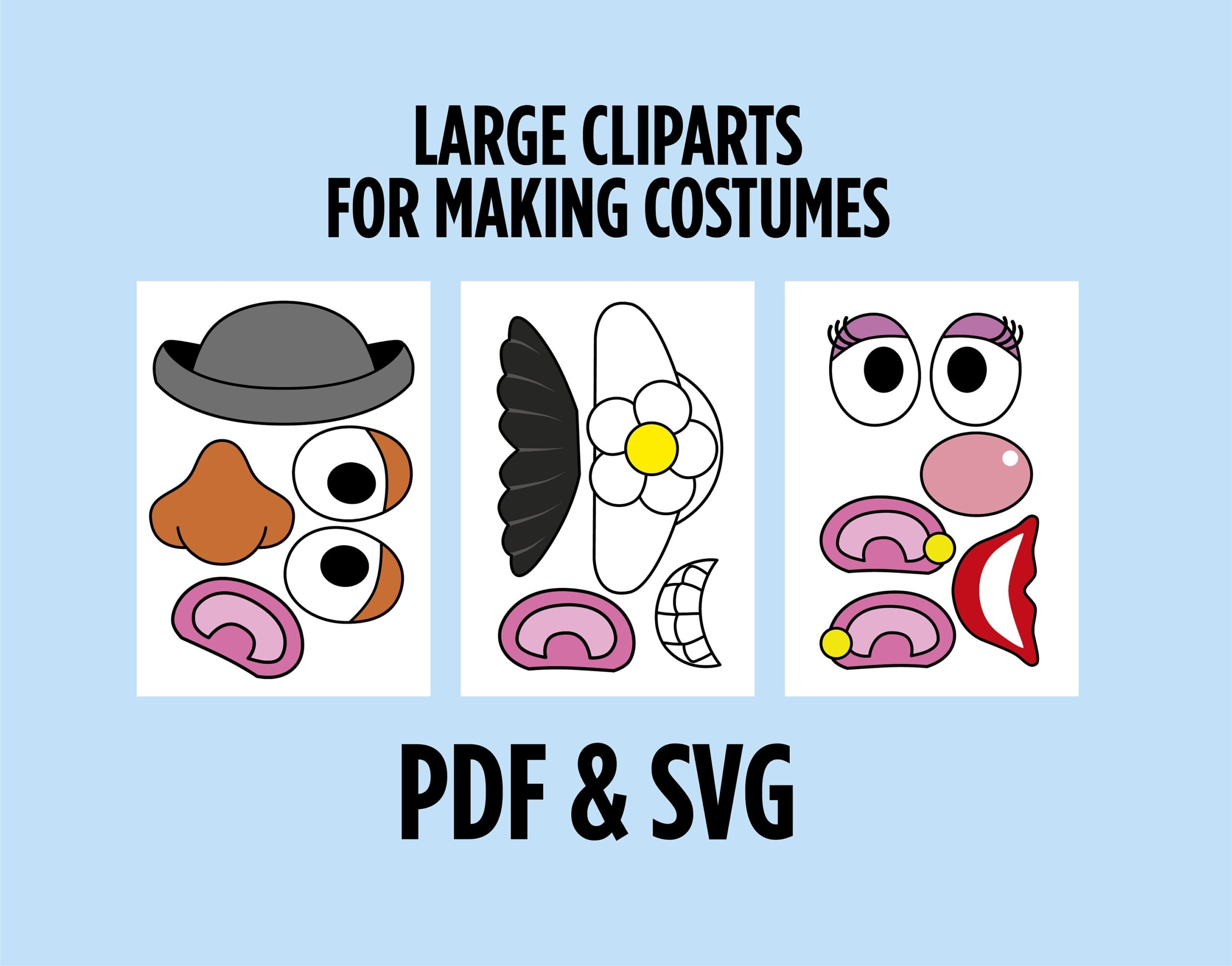 Mr Potato Costume Mrs Potato Head Costume Potato Head SVG PDF Large Size Clipart Toy Story Printable Clipart Digital File