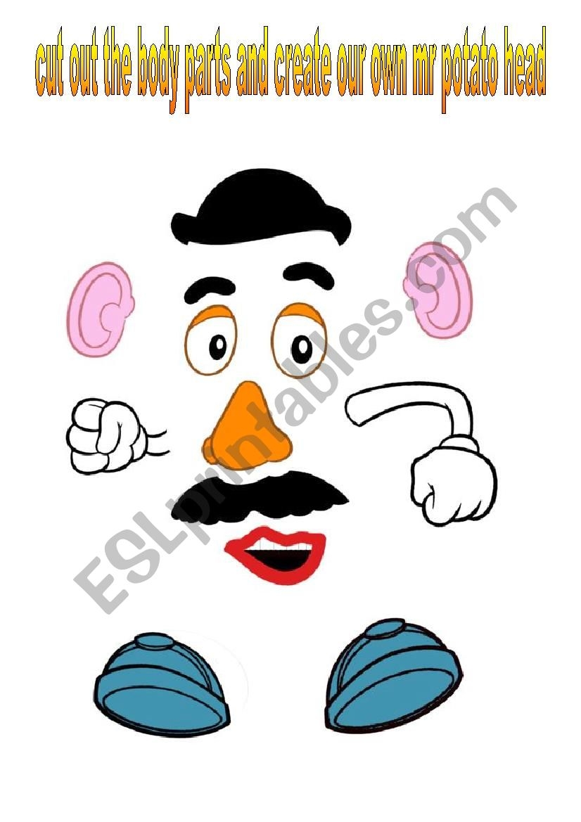 Mr Potato Head Extra Body Parts Bu0026W Version Included ESL 