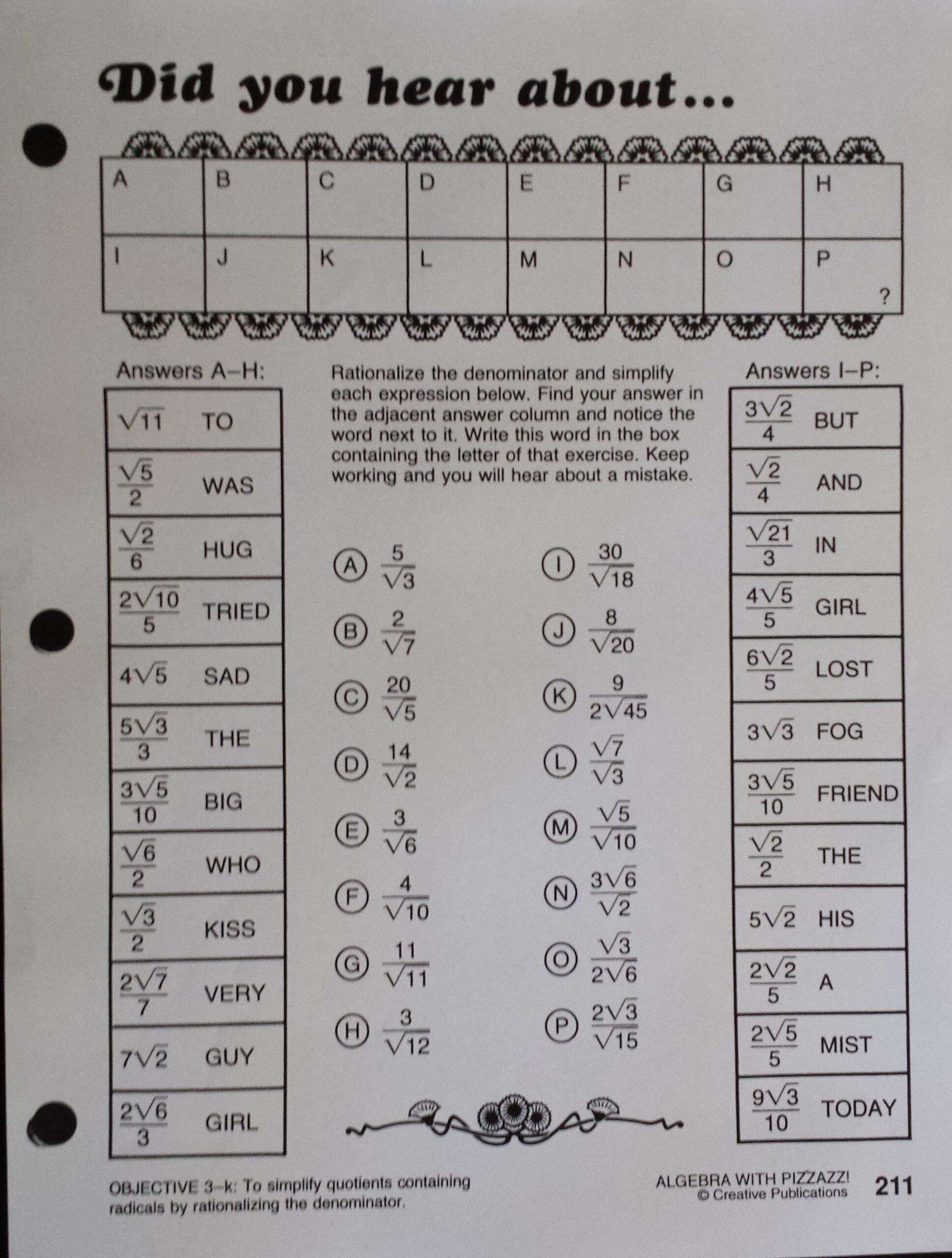 did you hear about the math worksheet