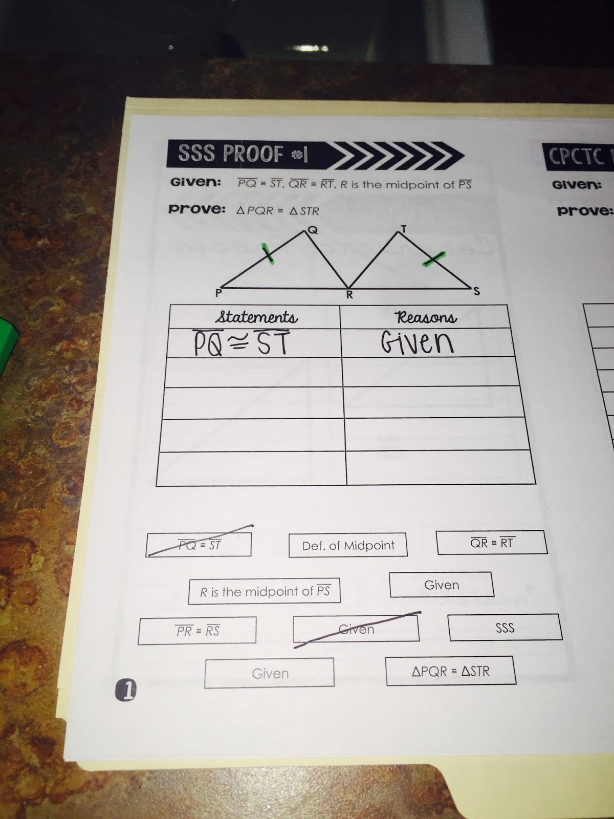 geometry congruent triangles proof worksheet