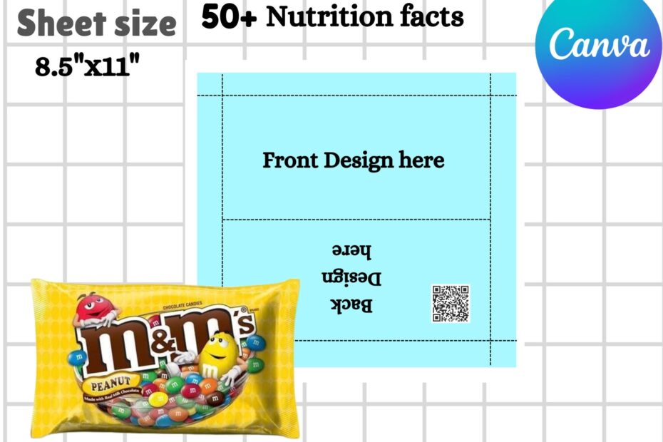 Mu0026M Wrapper Template Party Favor Template Party Template Nutrition Facts Digital Party Favor Canva Template Canva Editable Etsy