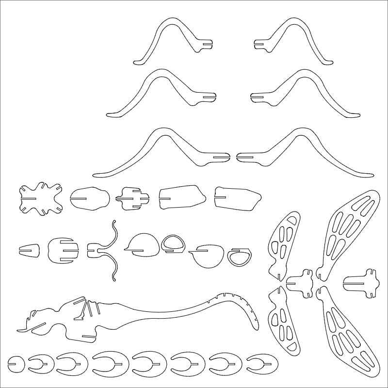 Mud Dauber Wasp R14 2 Laser Cut 3d Puzzle Free DXF File For Free Download Vectors Art