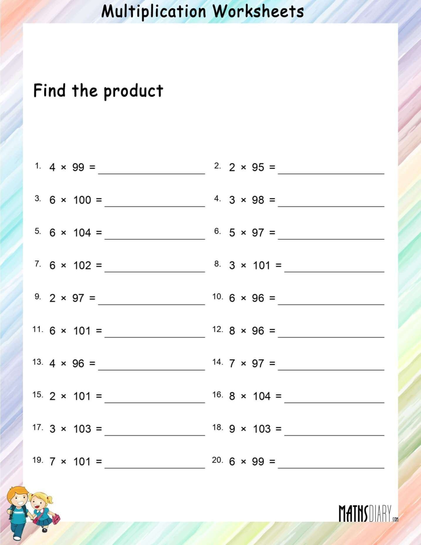 math multiplication worksheet
