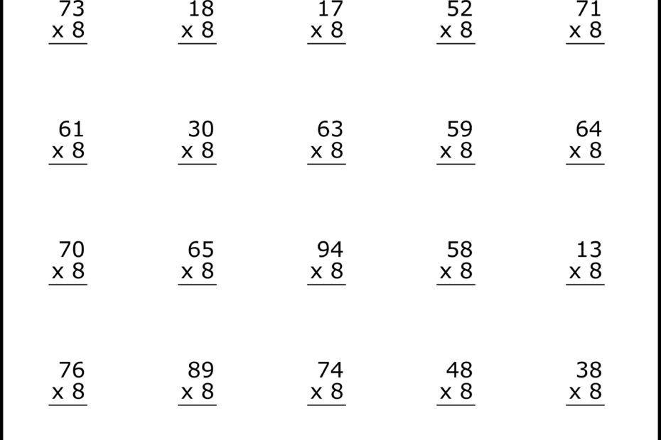 Multiplication Worksheets 2 Digit By 1 Digit Math Drills Free Printables Monograms Design Tools Patterns U0026 DIY Projects