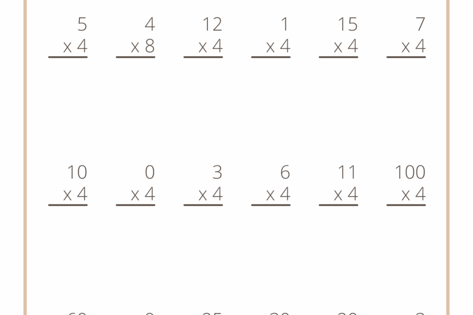 Multiplication Worksheets
