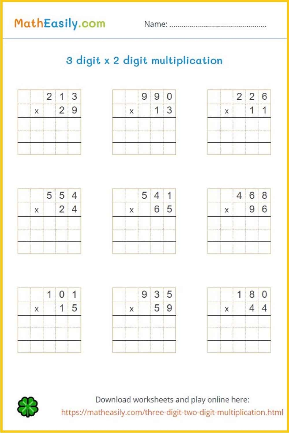 multiply by 3 worksheet