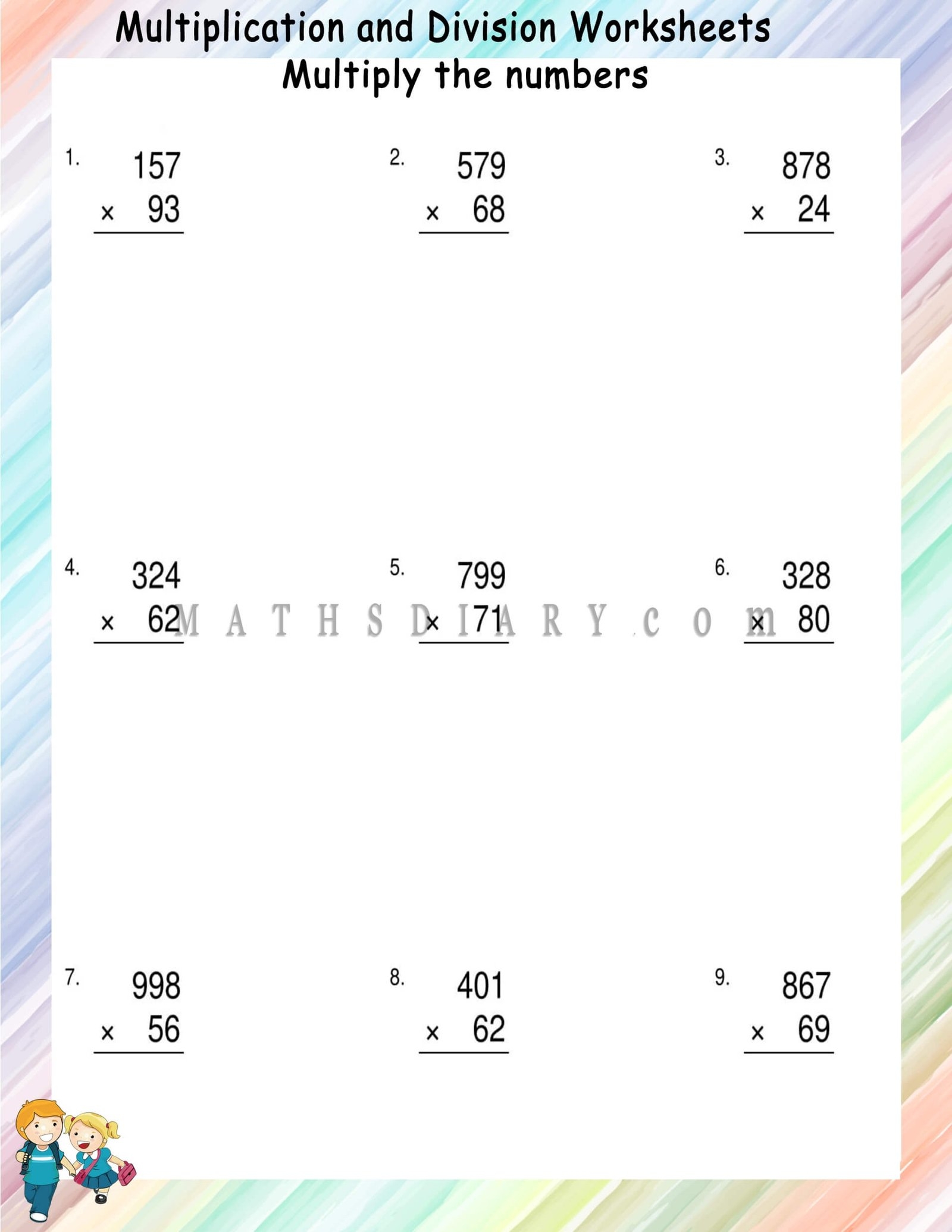 Multiplying 3 digit By 2 digit Number Worksheets Math Worksheets MathsDiary