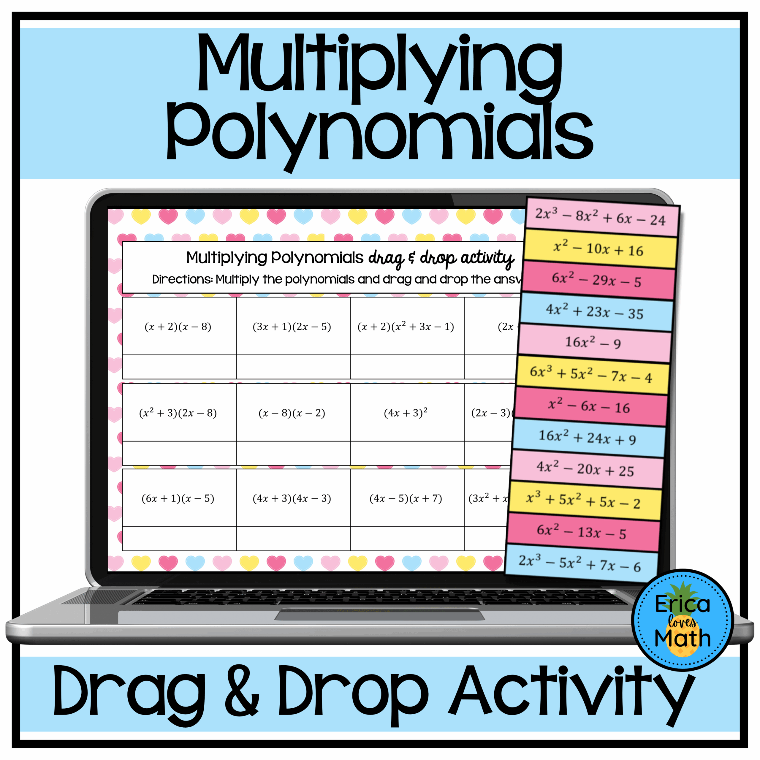 Multiplying Polynomials Digital Activity Drag U0026 Drop Classful