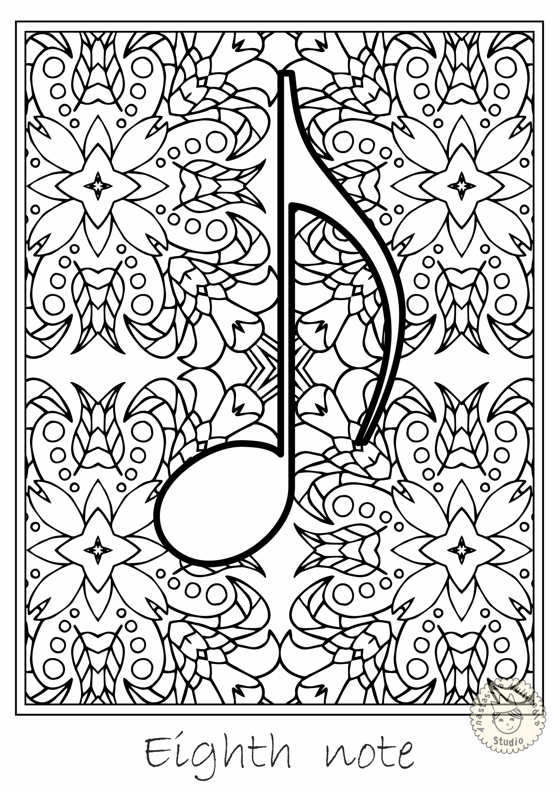 music colouring worksheets
