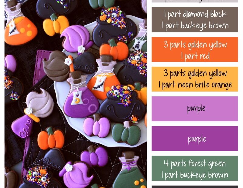 Muted Halloween Color Palette And Icing Color Formulas
